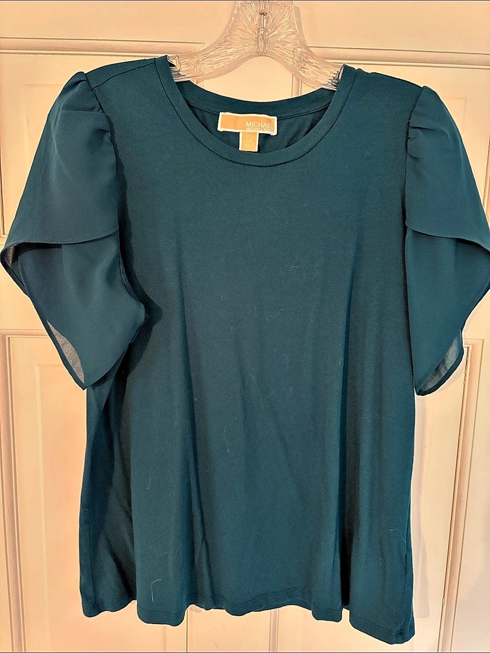 Michael Kors Short Sleeve Top in Blue Size Large